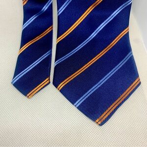 Ermennegildo Zegna repp tie stripe blue copper men’s silk tie